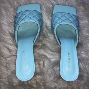 Baby blue mules